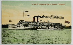 R. and O. Navigation Coy's Steamer Kingston Steamer Ship Postcard T4