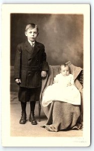 c1910 QUAKERTOWN PA YOUNG BOY BABY WEIDNER STUDIO PHOTO AZO RPPC POSTCARD P4270