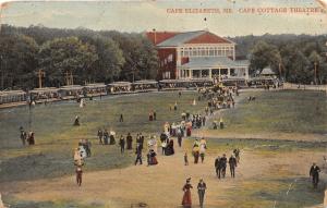 Cape Elizabeth Maine~Cape Cottage Theatre~Victorian People in Field~Train~c1910