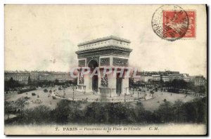 Old Postcard Paris Panorama Place de L Etoile