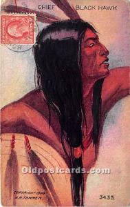 Chief Black Hawk Indian 1918 Stamp on front 