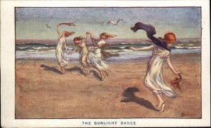 Barham Fantasy Ethereal Women Dancing on Beach Sunlight Dance Vintage PC