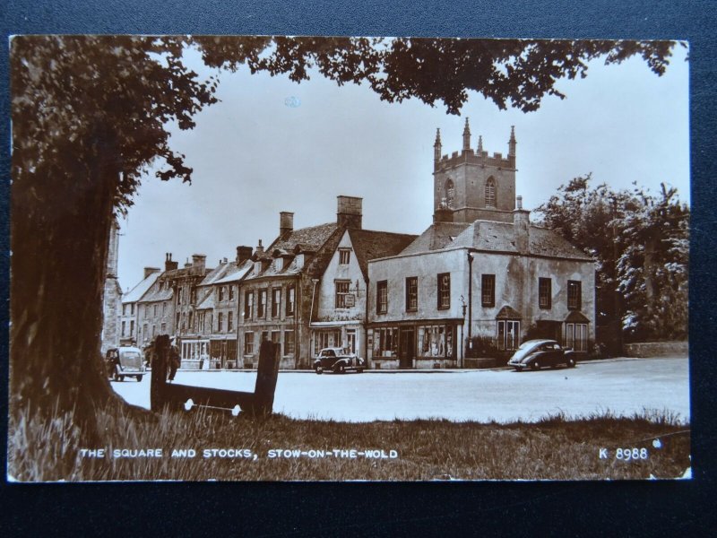 Gloucestershire STOW ON THE WOLDS The Square & STOCKS c1950s RP Postcard