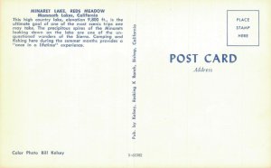 USA Minaret Lake Reds Meadow Mammoth Lakes Chrome Vintage Postcard 07.55
