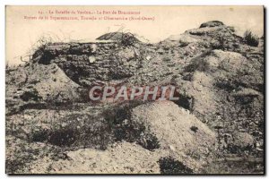 Old Postcard Army Battle Of Verdun Fort de Douaumont Ruins of the turret supe...