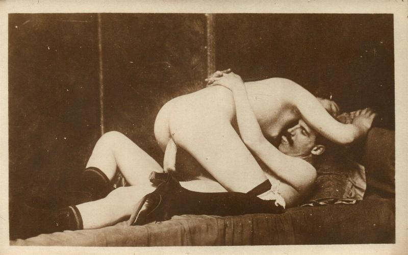 ADULT RISQUE porn SCENE VINTAGE REAL PHOTO POSTCARD RPPC