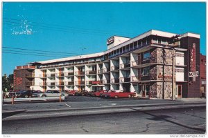 Exterior View, Classic Cars Parked Outside the Baywood Motor Hotel, North Bay...