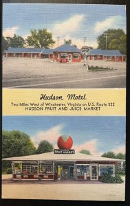 Vintage Postcard 1930-1945 Hudson Motel & Market, Winchester,  Virginia (VA)