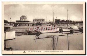 Old Postcard Ouistreham Channel and beautiful site & # 39hotel