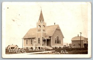 RPPC Real Photo Postcard - M. E. Church - North Dakota - 1913