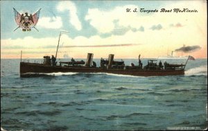 US Torpedo Boat McKinzie c1910 Postcard