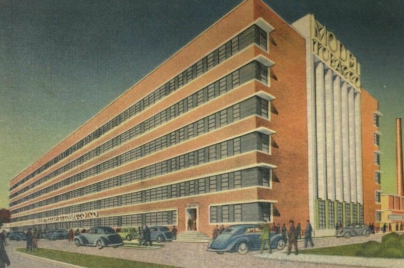 Model Tobacco Factory Postcard Richmond VA Petersburg Pike Cars People