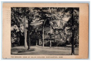 1943 The Beeches Home of Calvin Coolidge Northampton MA Vintage Postcard