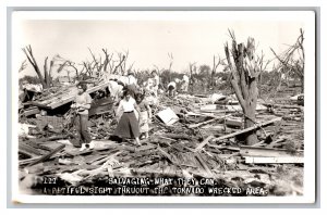 Vintage Postcard OK Tornado Damage Blackwell Oklahoma Pitiful Sight RPPC