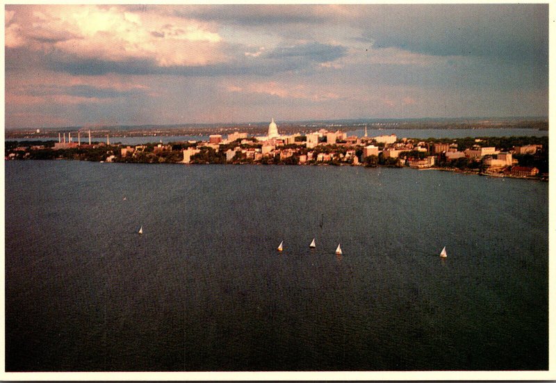 Wisconsin Madison With Lake Mendota In Foreground