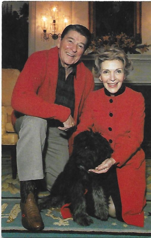 US President Ronald Reagan &  First Lady Nancy Reagan & Dog Lucky