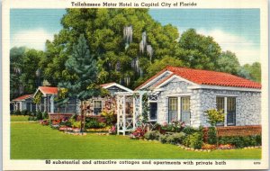 1940s Tallahassee Motor Hotel Motel Tallahassee FL Linen Postcard