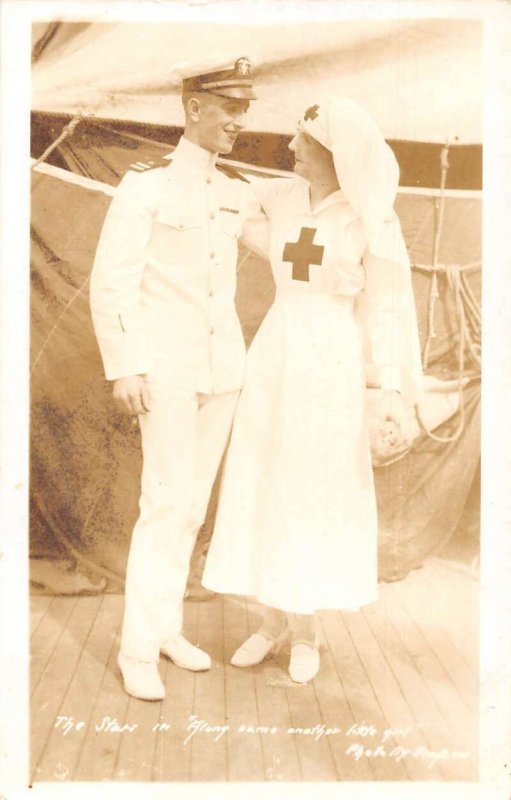 Sailor Red Cross Nurse Stars in Along Came Another Girl Real Photo PC AA55935 