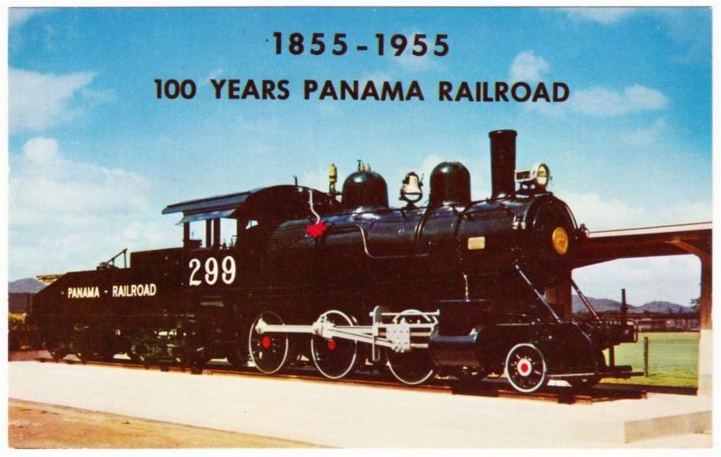 Panama Railroad Centennial Locomotive No. 299 1955 Postcard