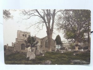 Ramsbury Church and Vicarage Wiltshire Vintage Antique Postcard Early 1900s