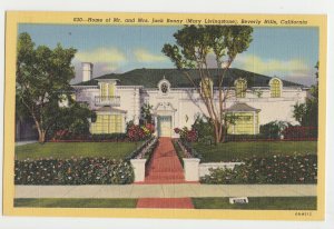 P2867 vintage postcard home of mr & mrs jack benny beverly hills calif