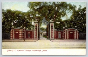 Cambridge Massachusetts~Harvard College~Gate Of 77 Entrance View~c1905 Postcard