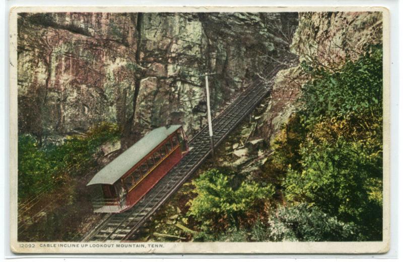 Cable Incline Railroad Lookout Mountain Tennessee 1913 Phostint postcard