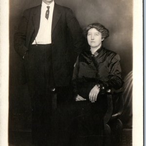 ID'd c1910s Green, Mich Married Couple RPPC Real Photo Clara & Geo Montague A258