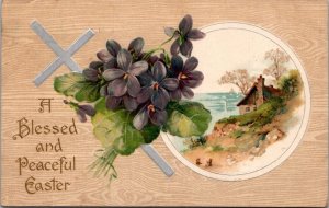 Easter With Silver Cross and Flowers 1908