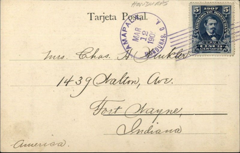 Amapala Honduras Multi View Playa de la Maquina Usedc1909 Postcard