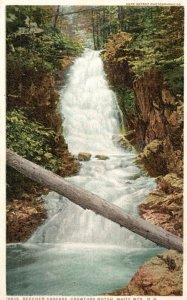 Vintage Postcard Beecher Cascade Crawford Notch White Mountains New Hampshire NH