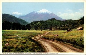 Vtg 1910s The Spanish Peaks between La Junta and Trinidad Colorado CO Postcard