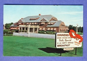 Saco, Maine/ME Postcard, Cascade Lodge & Cabins, Lobster