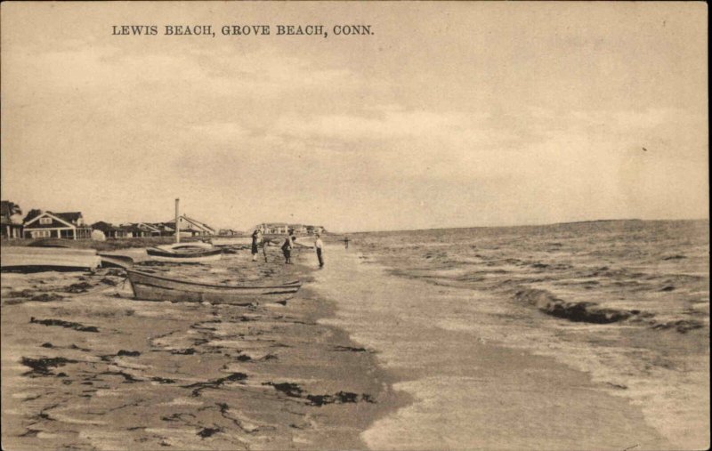 GROVE BEACH CT Lewis Beach c1910 Postcard