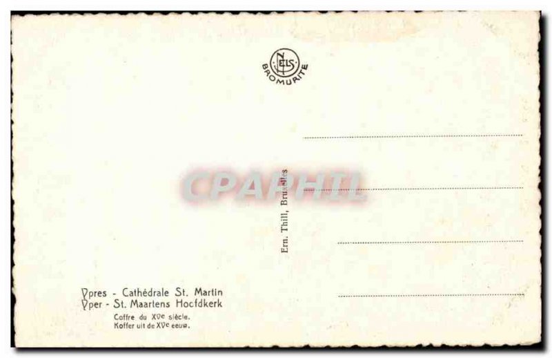 Old Postcard Ypres Cathedrale St Martin 15th Cases