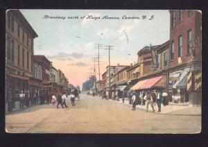 CAMDEN NEW JERSEY DOWNTOWN BROADWAY STREET SCENE VINTAGE POSTCARD NJ