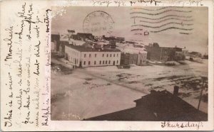 Mortlach SK Saskatchewan Town View RPPC c1907 Maders Cove NS Cancel Postcard G40