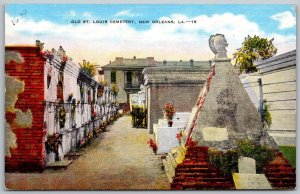 New Orleans Louisiana 1940s Postcard Old St. Louis Cemetery