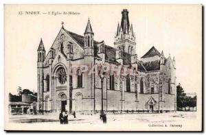 Niort Old Postcard L & # 39eglise St Hilaire