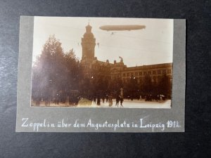 Mint 1912 Germany Zeppelin Leipzig RPPC Postcard Karl Sonnenbarg