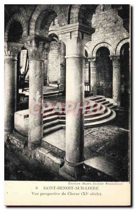 Old Postcard Saint Benoit sur Loire Perspective view of the eleventh century ...