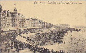 Belgium Oostende Vue generale de la Plage vers le Palace 1919