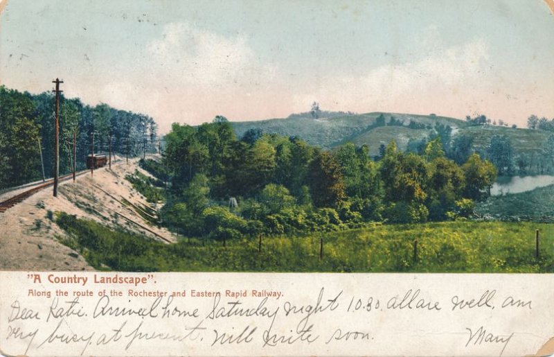 Country Landscape along Rochester & Eastern Rapid Railway - New York pm 1905