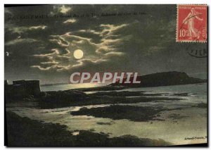 Old Postcard Saint Malo Grand Bey And The Tower Bidouane moonlight