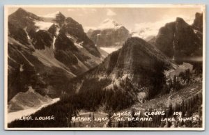 RPPC Lakes in Clouds   Alberta  Canada  Postcard