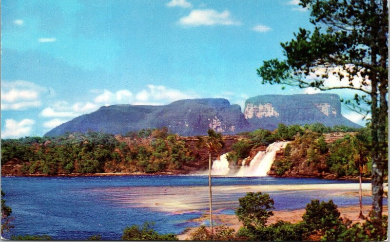 Canaima Venezuela Scenic Tropical Landscape Palm Trees Beach Chrome Postcard 