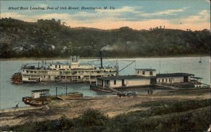 Huntington West Virginia WV Wharf Boat Landing Steamer c1910 Postcard
