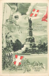 Patriotic allegory Italy Trento 1915 postcard
