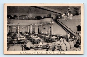 Scott's Restaurant interior MONTREAL Canada Postcard