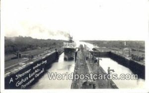 Real Photo Steamer, Gatun Locks Panama Canal Panama Unused 